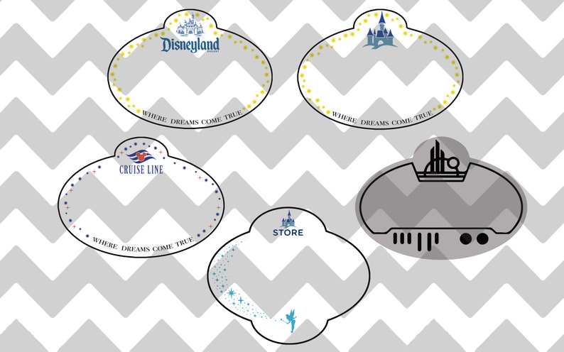 disney inspired name tag bundle castmember svg dxf eps etsy