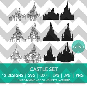 Pacchetto Castello / Castello della Bella e la Bestia / SVG / DXF / PNG