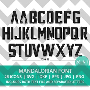 Mandalorian Style Alphabet Letters | Font | SVG | DXF | PNG