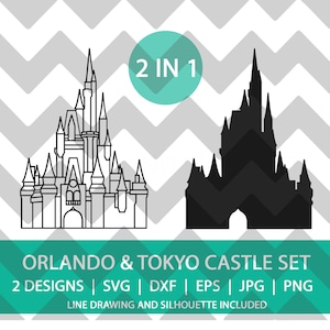 Orlando & Tokyo Castle | Cinderella Castle | SVG | DXF | PNG