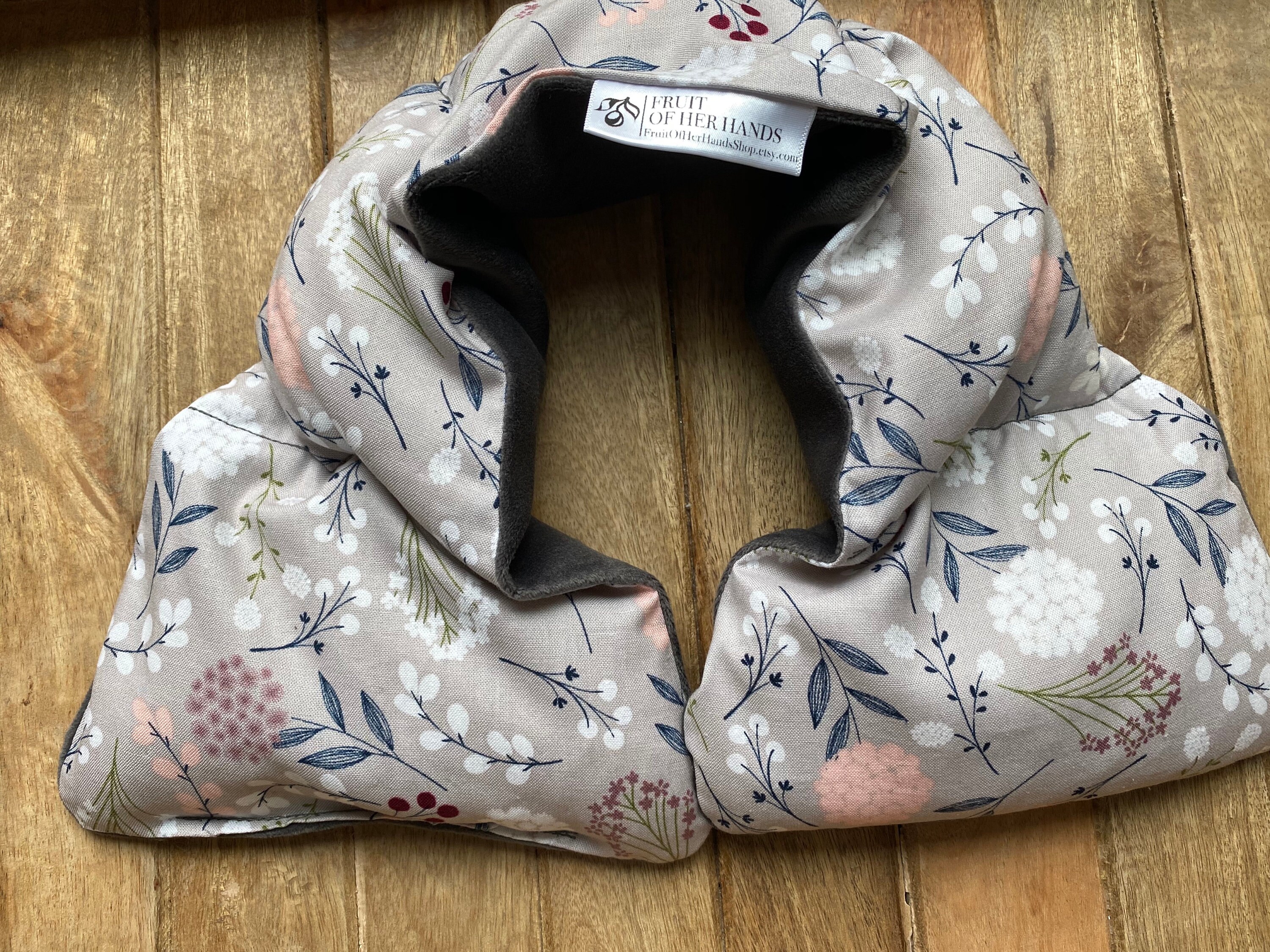 Handmade Neck Warmer Lavender Scented - Vintage Boho Dandelion Lilac Plum - Microwavable - Rice Filled - Heat Pack - Sore Muscle Backache