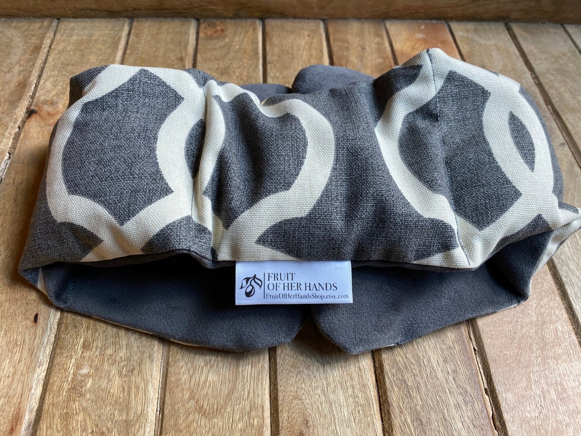 Handmade Neck Warmer Lavender Scented Gray Cream Ogee Etsy