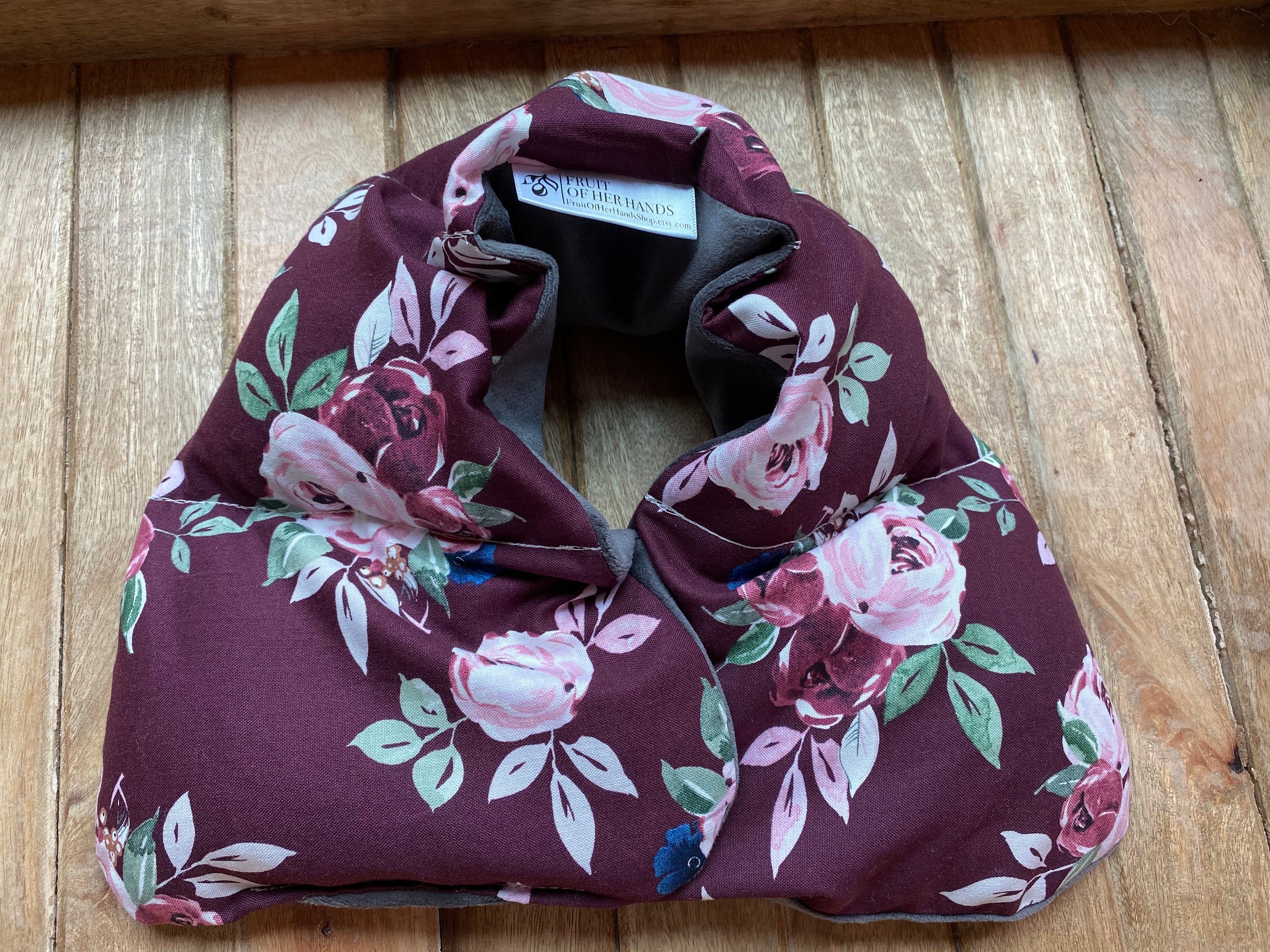 Handmade Neck Warmer Lavender Scented Plum & Green Floral Etsy