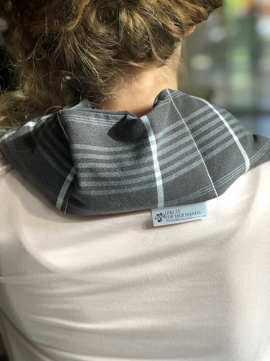 Handmade Neck Warmer Lavender Scented Gray Cream Ogee Etsy