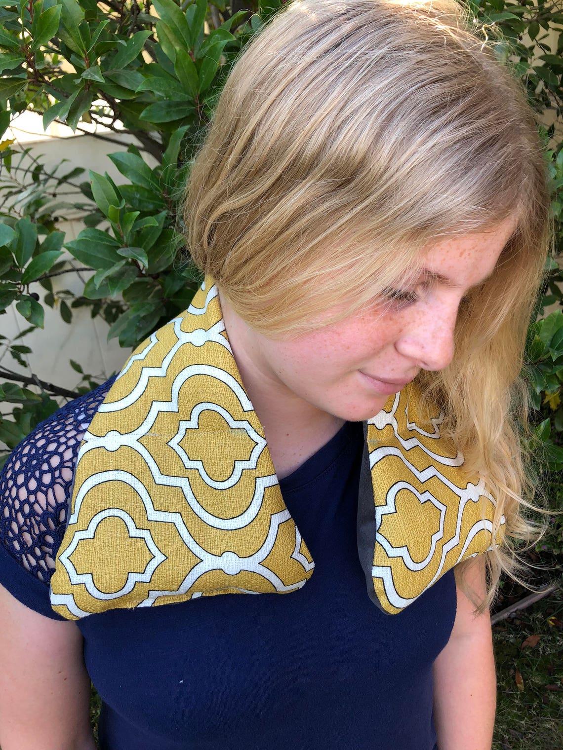 Handmade Neck Warmer Lavender Scented Green Gray White Ogee Etsy