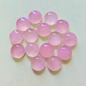 Rose Quartz Smooth Round Shape Cabochon 10x10 MM Handmade Loose Gemstones 15 Pieces Lot.