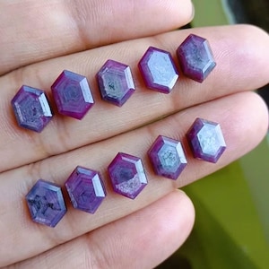 Natural Star Sapphire Step Cut Gemstones 7x10 MM Handmade Loose Gemstones