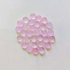 Rose Quartz Smooth Round Shape Cabochon 6x6 MM Handmade Loose Gemstones 30 Pieces Lot.