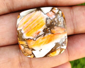 Oyster Copper Turquoise Cabochon, Cushion Shape, 27x27x4 mm