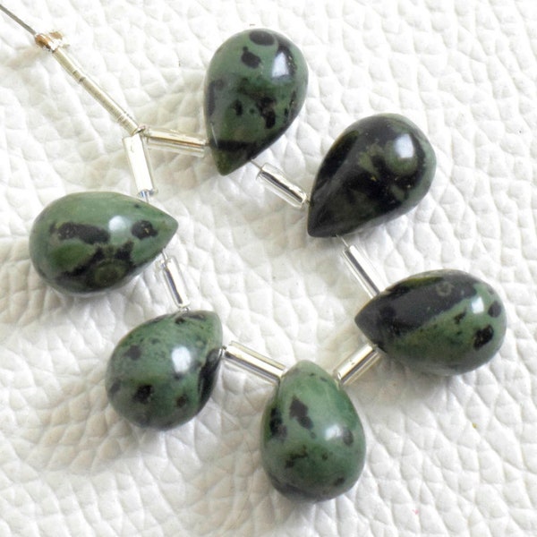 Natural Kambaba Jasper Briolette Beads 8x12 MM Handmade Smooth Plain Drops Shape Briolettes 6 Pieces Gemstone For Jewelry 34 Cts