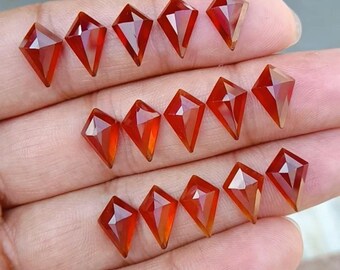 Natuurlijke hessoniet granaat stapgeslepen vliegervorm edelstenen 8 x 12 mm handgemaakte losse edelstenen 15 stuks veel