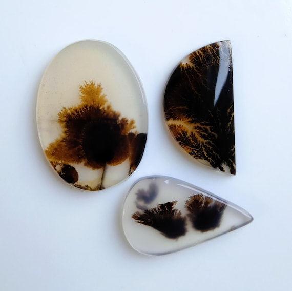Natural Scenic Agate Smooth Slice Cabochon 18-21 MM Handmade Loose Gemstones