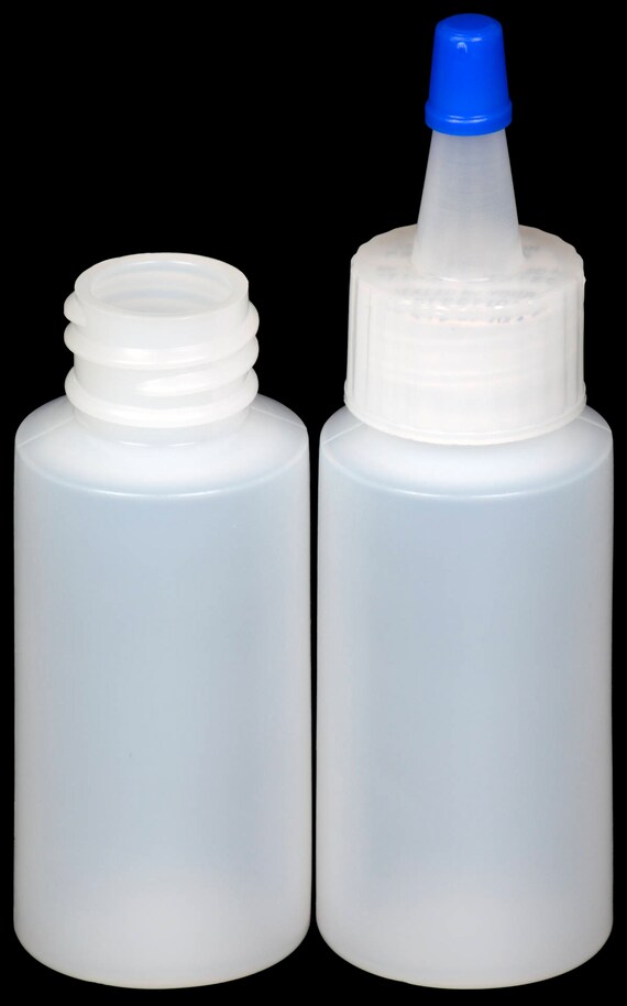 2oz HDPE Plastic Squeeze Bottles w/Yorker Tips (6-Pack) 2 Ounce Refillable  