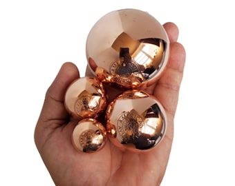 Handcrafted 100% Solid Pure Copper Balls Orbs 4 Sizes Small 1.1&quot; Med 1.5&quot; Large 2&quot; Ex Large 3&quot; Giant 4&quot; Energy Healing by American Ayurveda