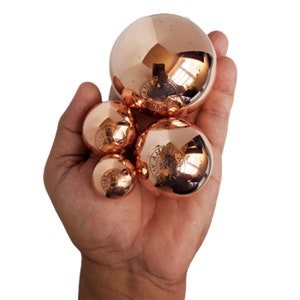 99.9% Solid Pure Copper Balls Orb Marble 4 Sizes Small 1.1" Medium 1.5" Large 2" Extra Large 3" Giant 4" Energy Healing by American Ayurveda