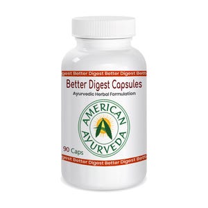 Vegetarian Herbal Better Digest Capsules for improving Digestion, Bloating, Belching and Stomach Gas by American Ayurveda