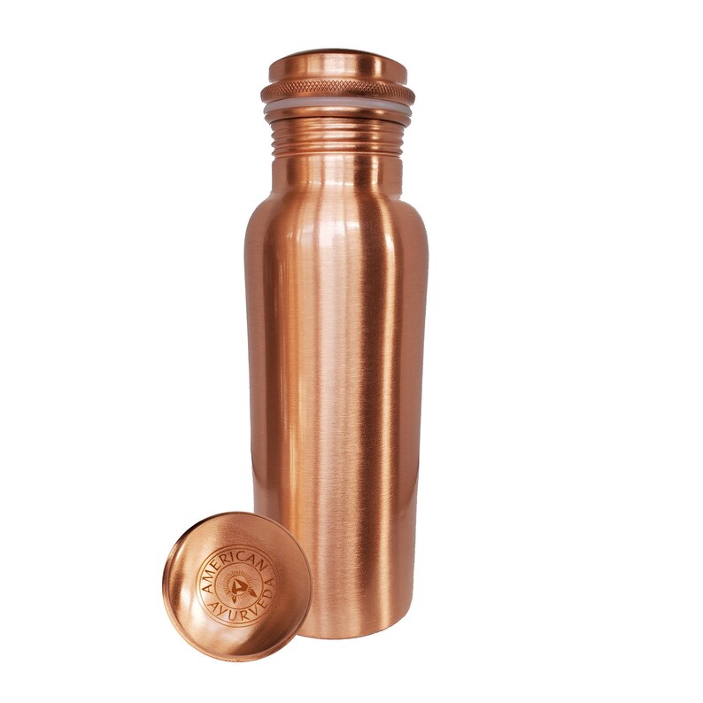 100 Pure Copper Plain Water Bottle 600ml 20Oz Joint Free Leak Etsy