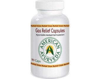 Ayurvedic Herbal Gas Relief Capsules, Digestive Aid, 90 Vegetarian Capsules