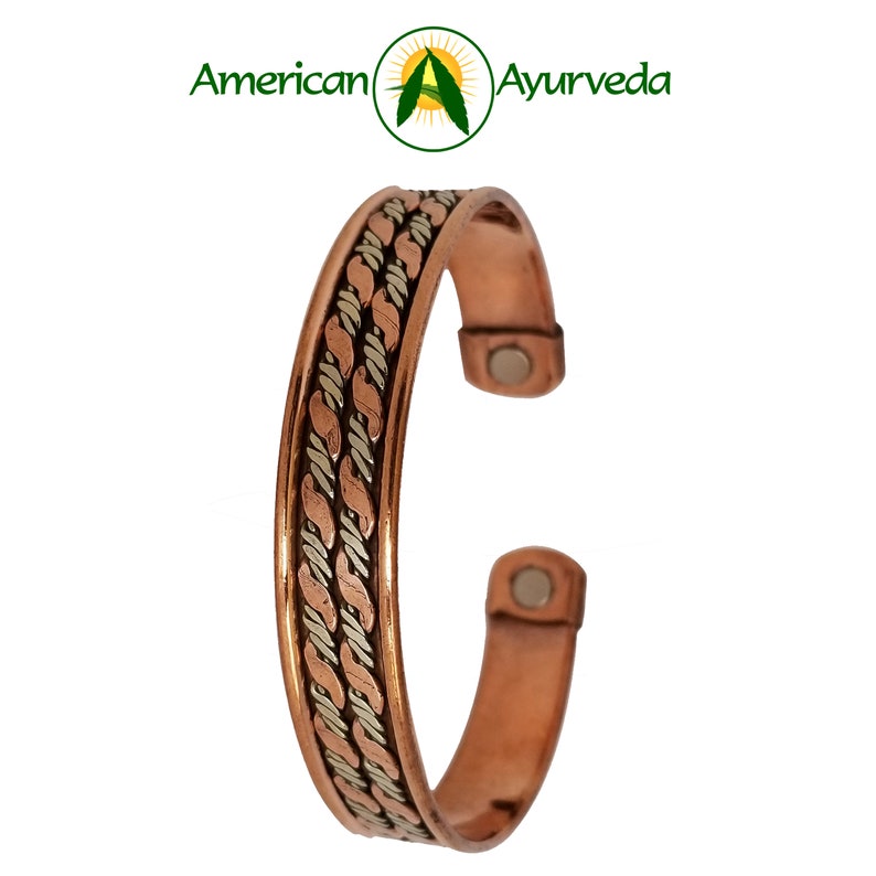 Best Gift. Pure Copper Cuff with 2 strong magnets. One Size fits All. Another quality product by American Ayurveda