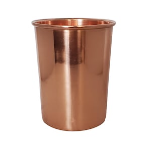 100% Pure Copper Cup 250ml 8 Oz Tumbler Glass Mug Holistic Health Yoga minimalist design plain or hammered finish American Ayurveda