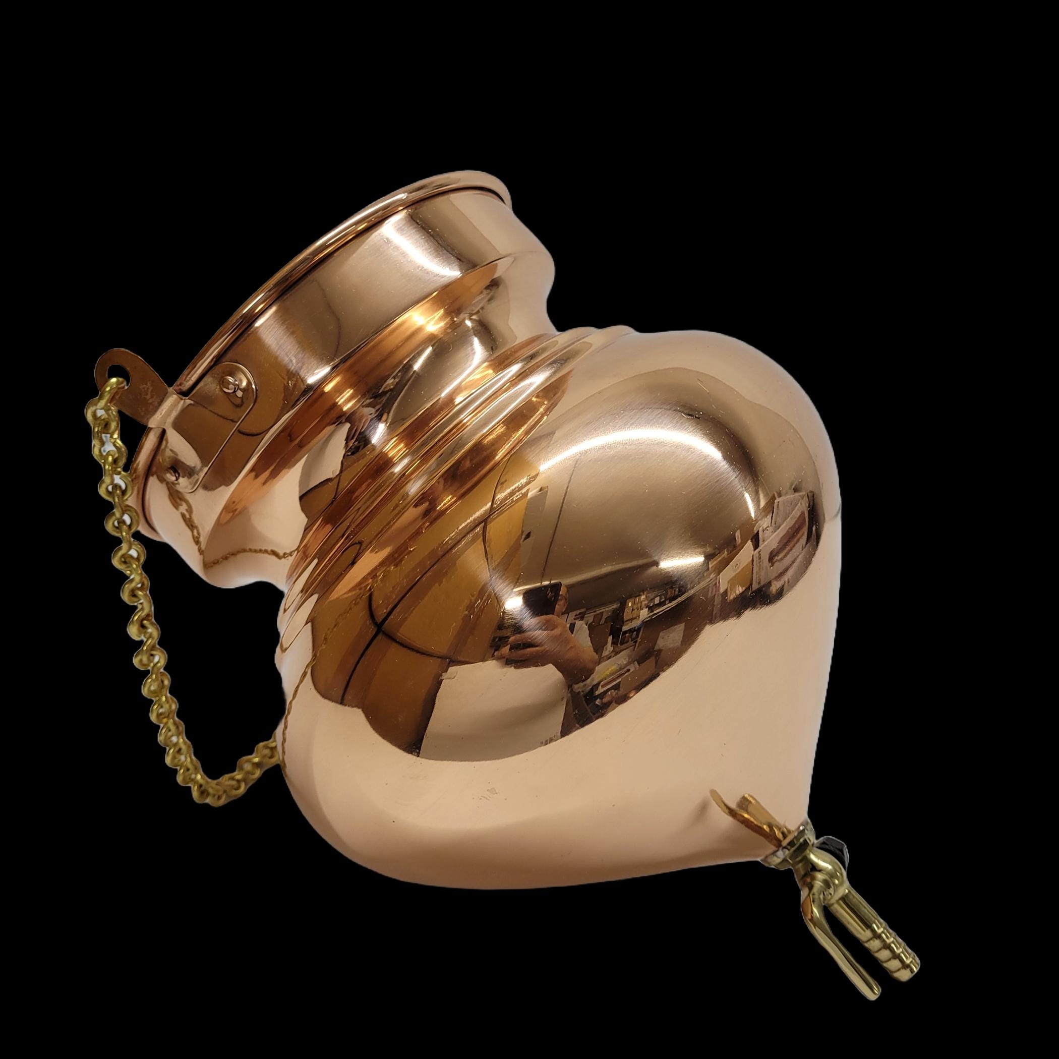 真鍮バルブ付き純銅シロダーラポット、アメリカンアーユルヴェーダ