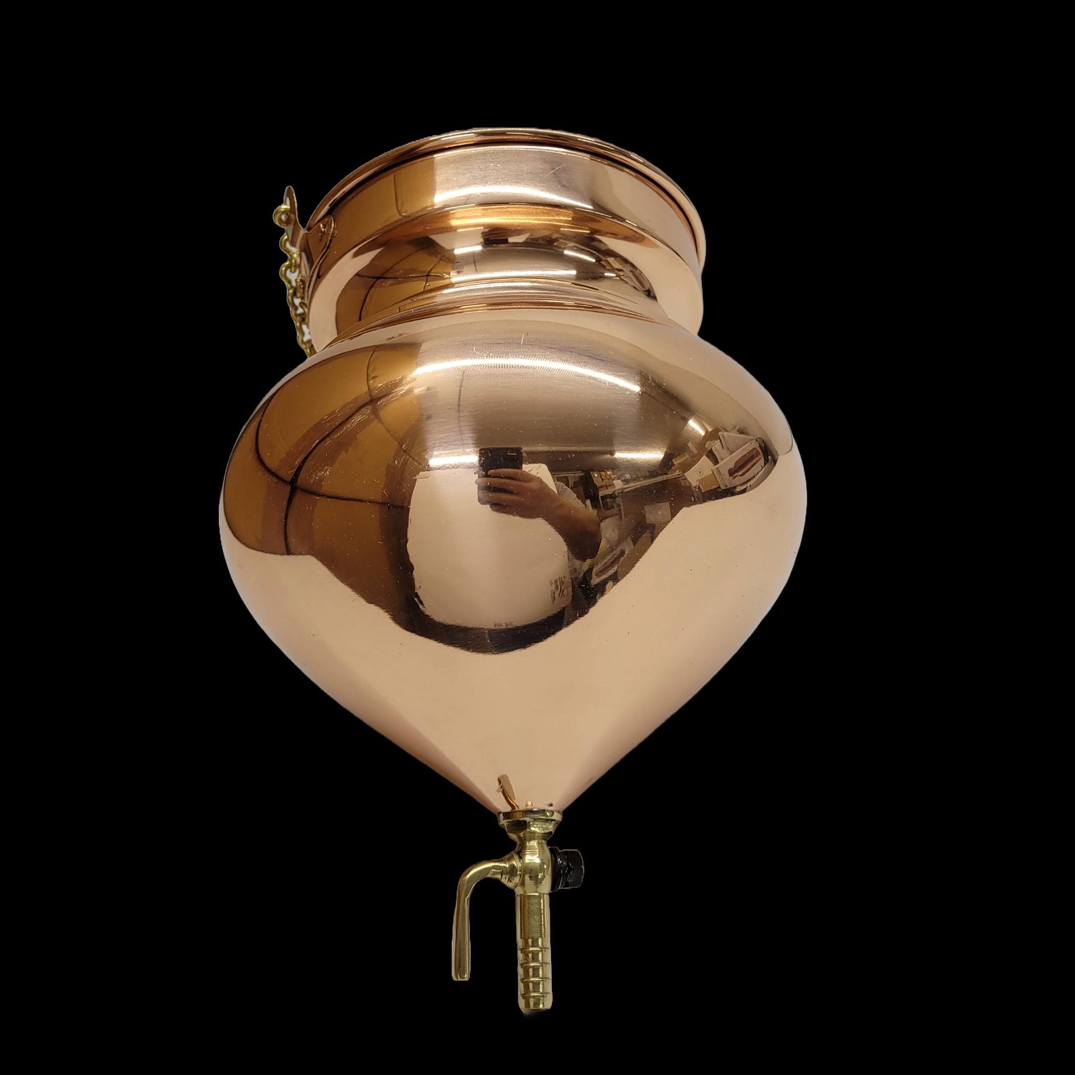 真鍮バルブ付き純銅シロダーラポット、アメリカンアーユルヴェーダ