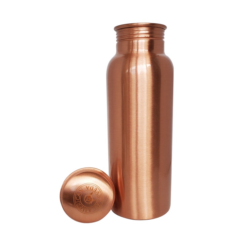 100 Pure Copper Plain Water Bottle 600ml 20Oz Joint Free Leak Etsy