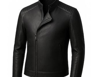 Custom Fit Lambskin Leather Biker Jacket: Personalized Motorcycle Coat