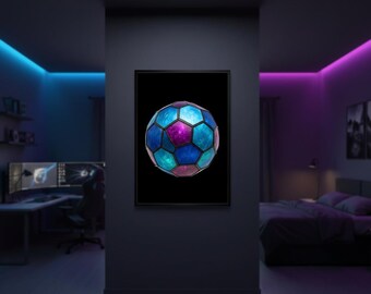 Stained Glass Soccer Ball PNG, Galaxy Sports Clipart (Digital Download)