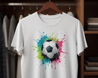 Neon Soccer Ball Graffiti, Sports Clipart (Digital Download)