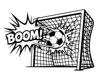 Cartoon Soccer Goal SVG: Comic Book Cut File (Digital Download)