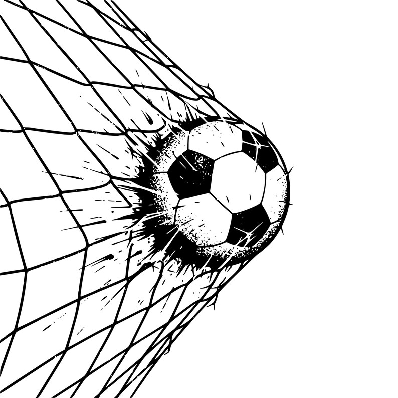Grunge Soccer Goal SVG: Distressed Ball in Net (digital Files) - Etsy