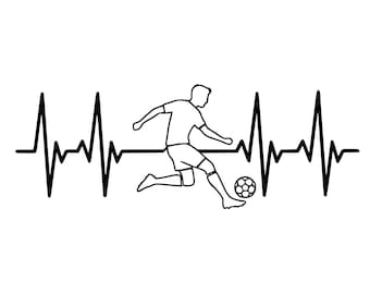 Soccer Heartbeat SVG: Player Silhouette Bundle (Digital Download)