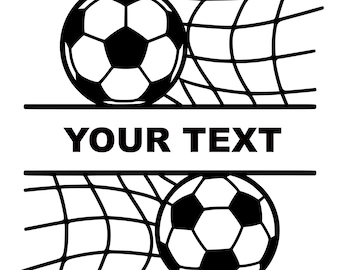 Split Soccer Goal SVG: Custom Name Frame, Team Number (Digital Download)