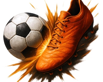 Soccer Ball and Cleats PNG: Sports Sublimation Design (Digital Download)