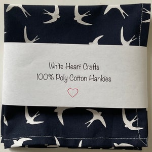 2 X Handmade 100% Poplin Cotton Handkerchief/ Hankie image 5