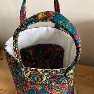 Petite Tote Bag Beautiful Paisley fabric fully lined white cotton afbeelding 4