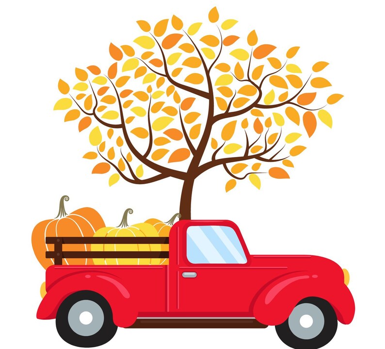 Fall Red Truck Printable SVG PDF - Etsy