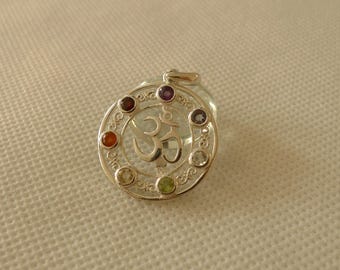 Sterling Silver Chakra Pendant SilverandSoulDesigns Jewellery Sanskrit Om Aum