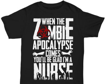 Zombie Apocalypse Nurse Men's T-Shirt - Gift for Nurses and Zombie TV show movie and novel lovers