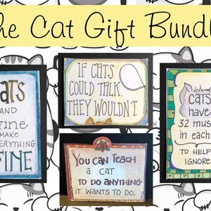 Cat gift 4 (four) magnet bundle pack magnets  cats Fridge Magnet- cat theme Magnets - perfect for friends, secret Santa office
