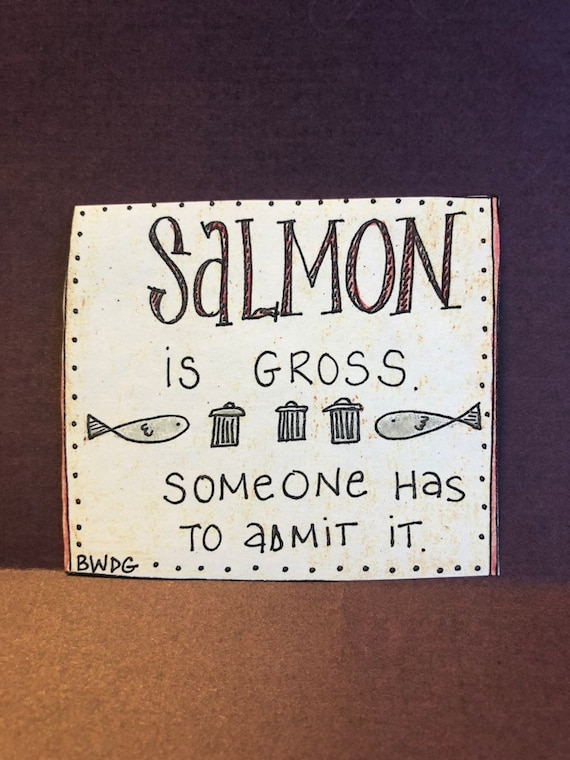 Funny Salmon Magnet, Food Theme Fridge Magnet- Healthy Food