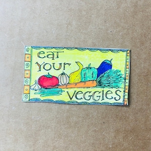 Vegan vegetable magnet, food theme refrigerator Magnets - perfect for locker, teens, office fridges and home for vegetarians and vegans