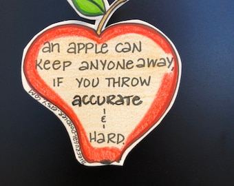 Grappige koelkastmagneet appel, sarcastisch keukendecor