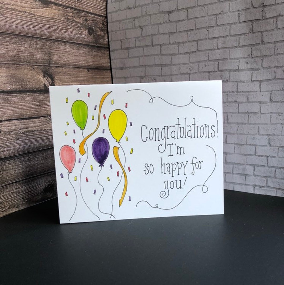 Handwritten Congratulations Card – Mailed With Your Message - Etsy