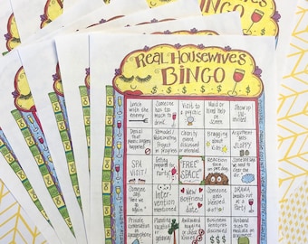 Gioco del Bingo Real Housewives, set da 6, caratteri grandi