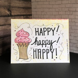 Bunte alles Gute zum Geburtstag Karte - wir Hand schreiben Sie Ihre Nachricht in und mailen Sie es für Sie. Warum leere Karten versenden? Fügen Sie einen unserer Magnete hinzu!