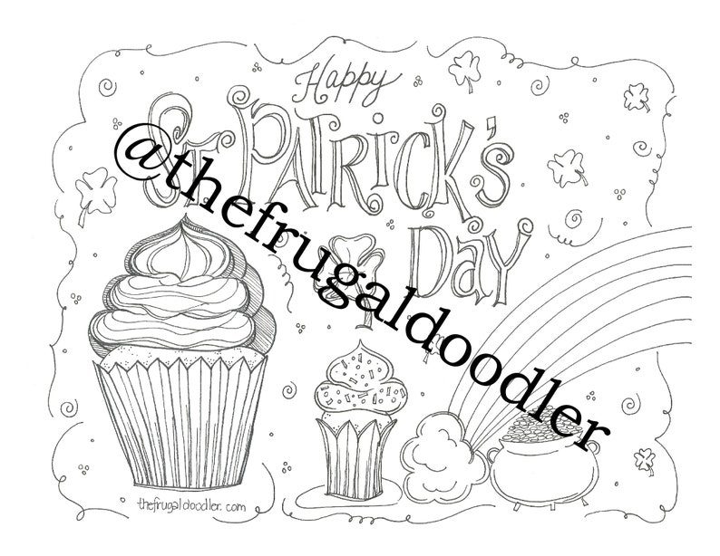 St. Patrick's Day Adult Coloring Page Ready to Print. - Etsy