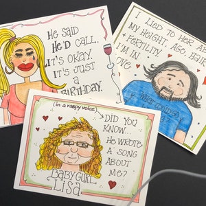 90 Jours Fiancé Card ensemble de 3 cartes et trois enveloppes- Ed, Lisa et Darcey- trois toutes les cartes d’occasion- blanc à l’intérieur