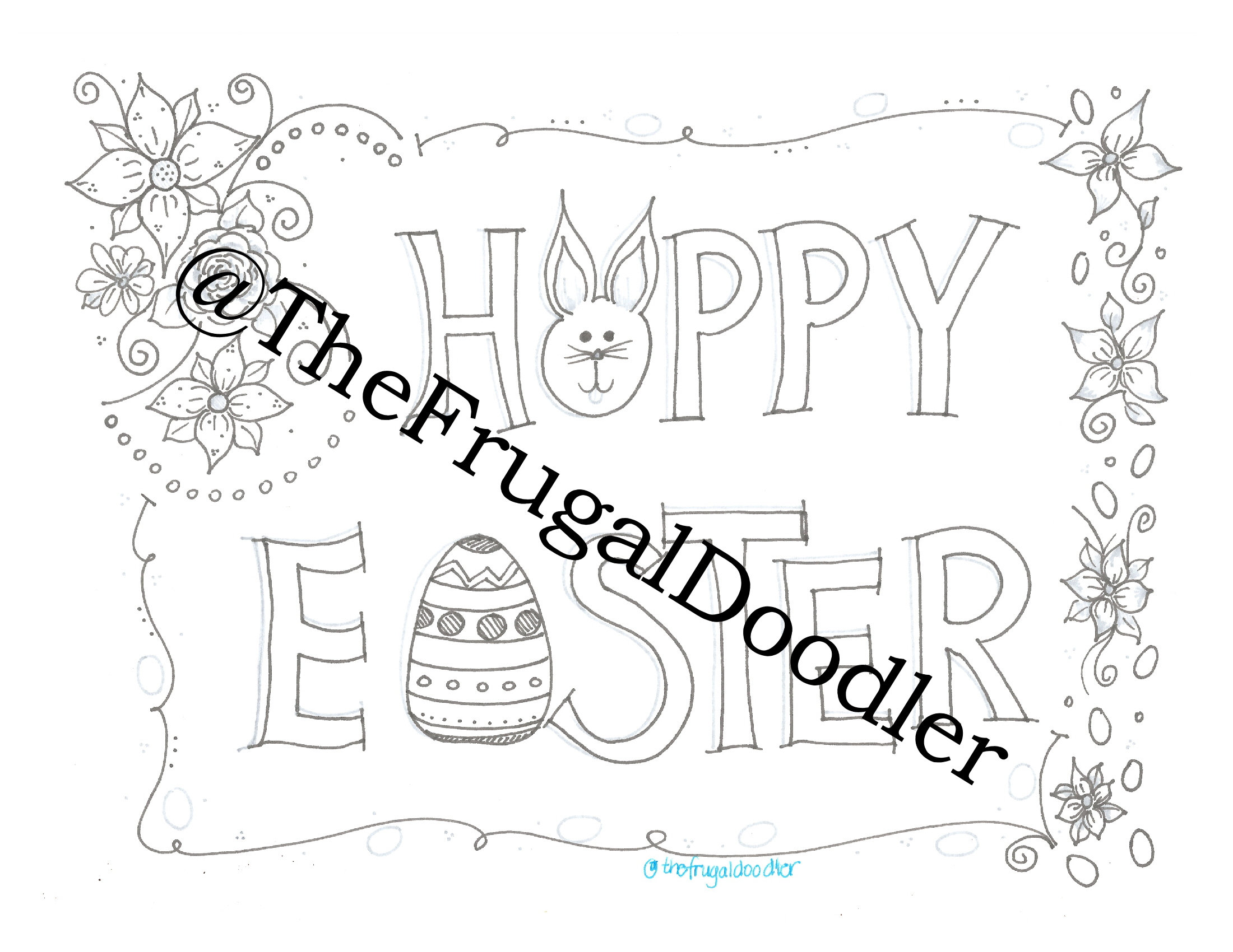 Frohe Ostern Färbung Seite für Erwachsene Färbung oder